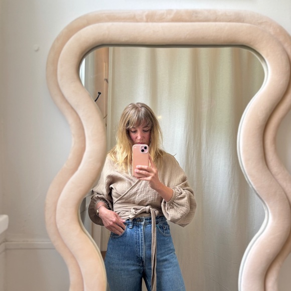 Boheme Goods wrap top in beige gauze - Picture 6 of 7